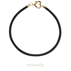 colar choker coração vazado ouro