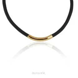 colar choker tubo ouro