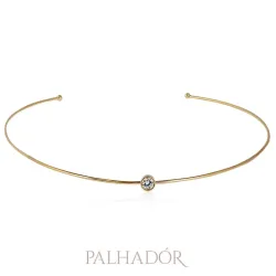 choker arco ponto de luz ouro