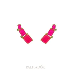 brinco ear cuff fusion rubelita ouro