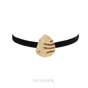 colar choker veludo orgânico ouro