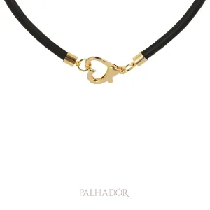 colar choker coração vazado ouro