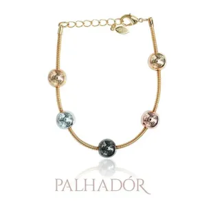 pulseira bolas 4banhos ouro