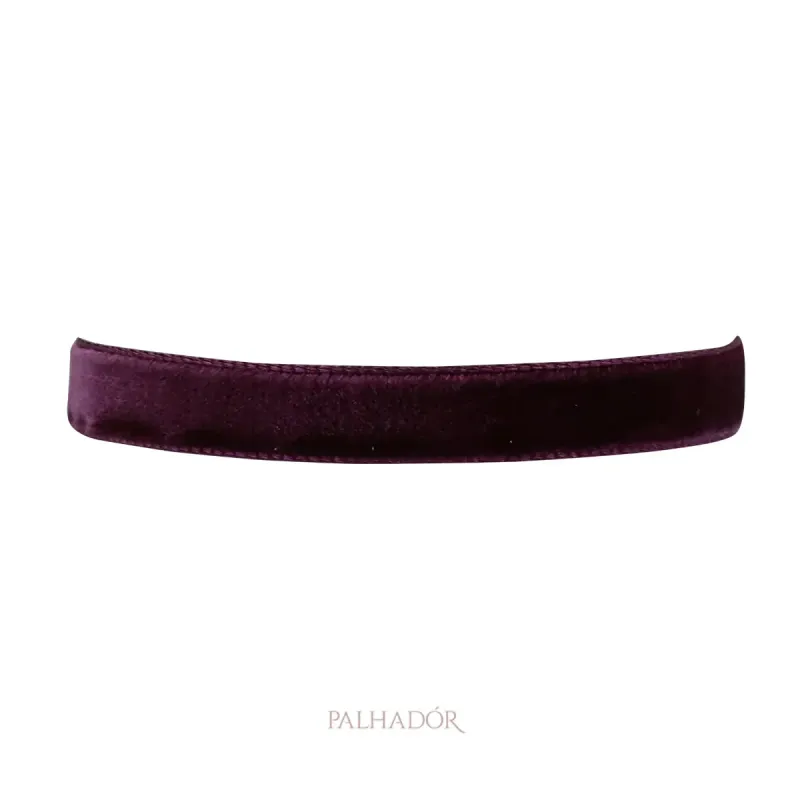 CHOKER VELUDO FUCSIA OURO