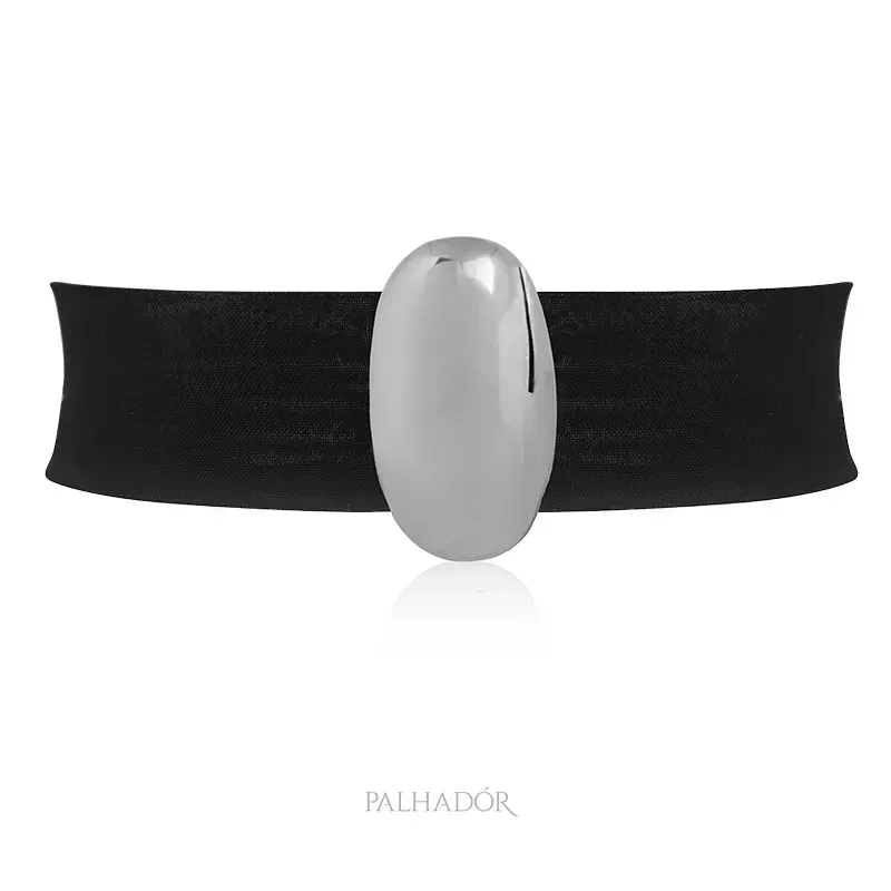 COLAR CHOKER ORGÂNICA OVAL RÓDIO BRANCO