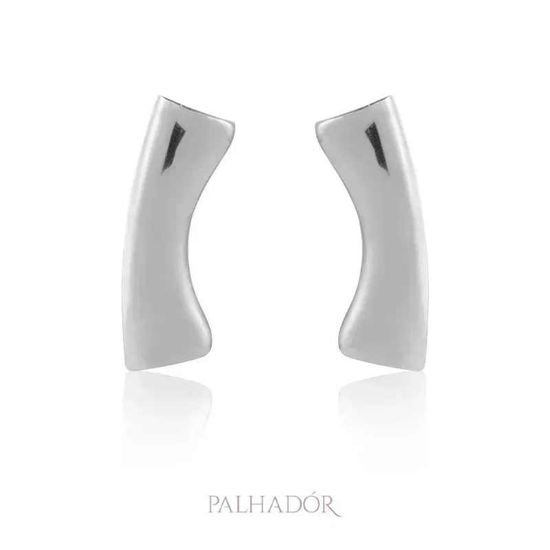 BRINCO EAR CUFF PLACA ORGÂNICA RÓDIO BRANCO