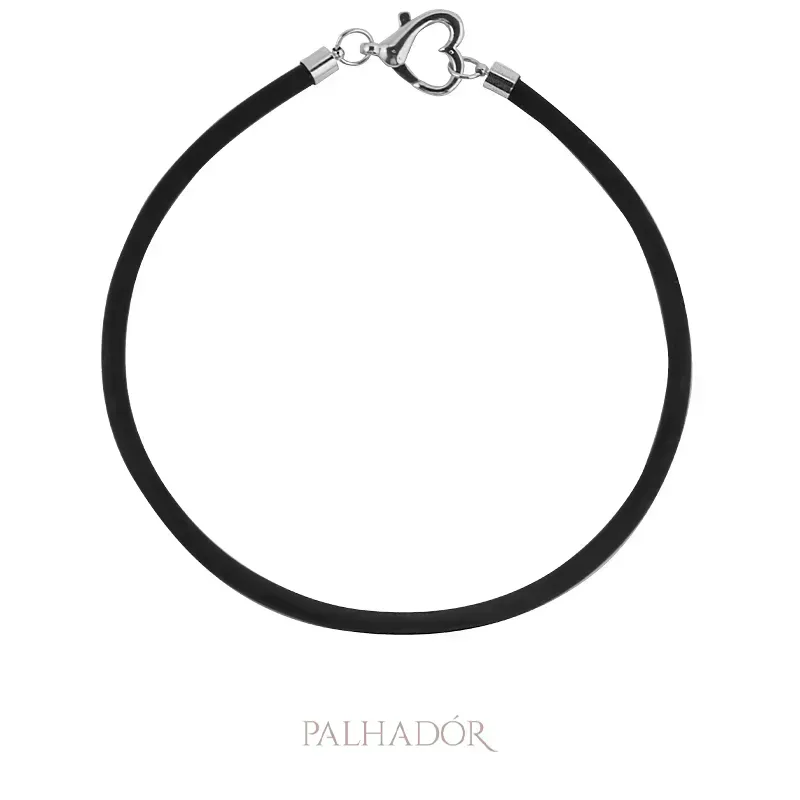 COLAR CHOKER CORAÇÃO VAZADO RÓDIO BRANCO