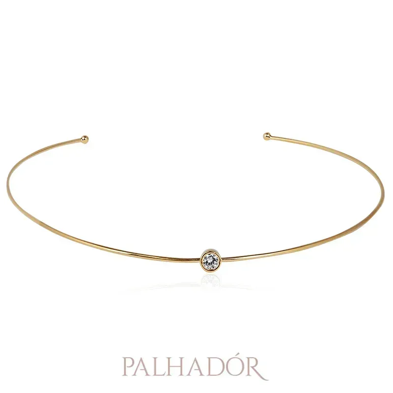 CHOKER ARCO PONTO DE LUZ OURO