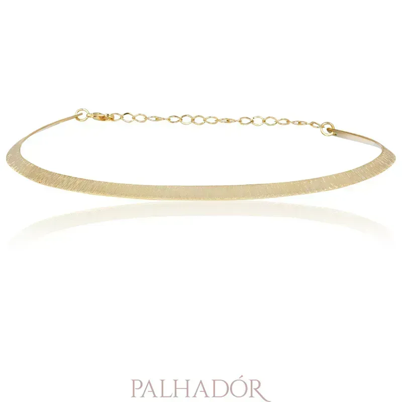 CHOKER ARO RISCADO OURO