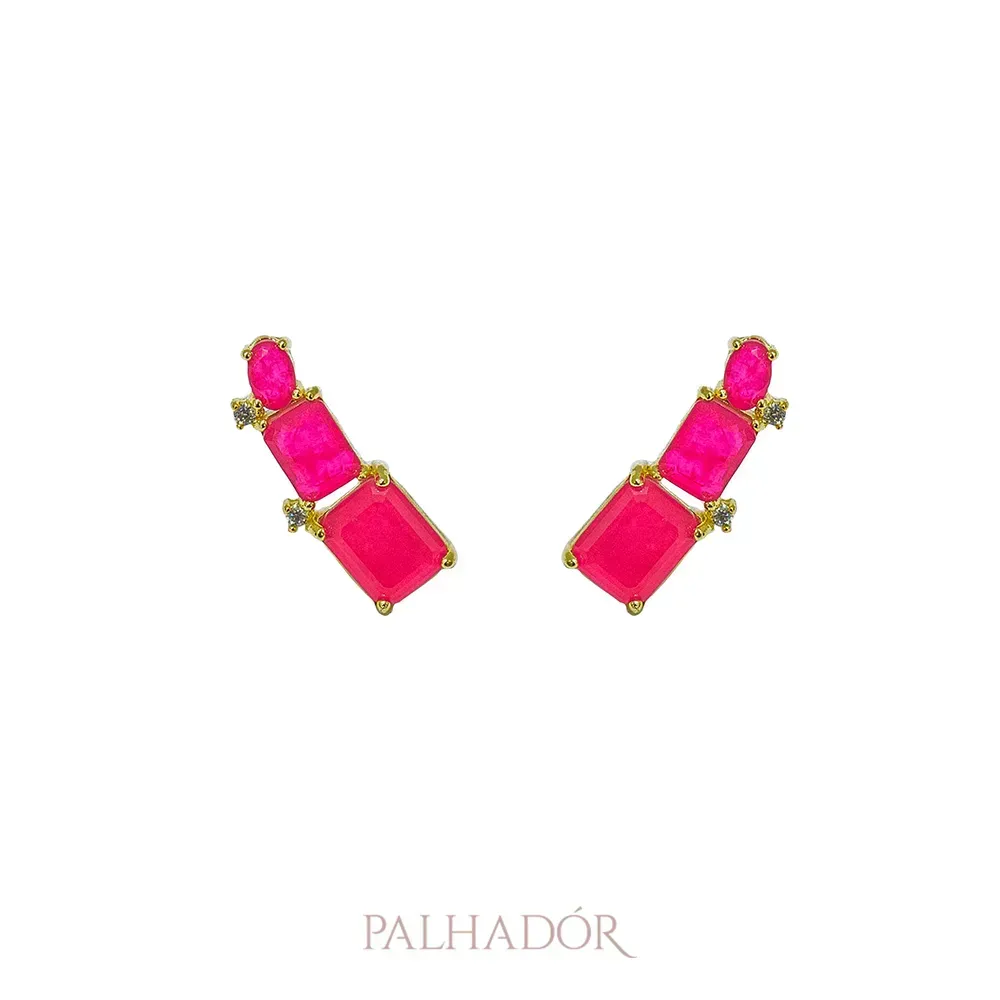 Brinco Ear Cuff Fusion Rubelita Ouro