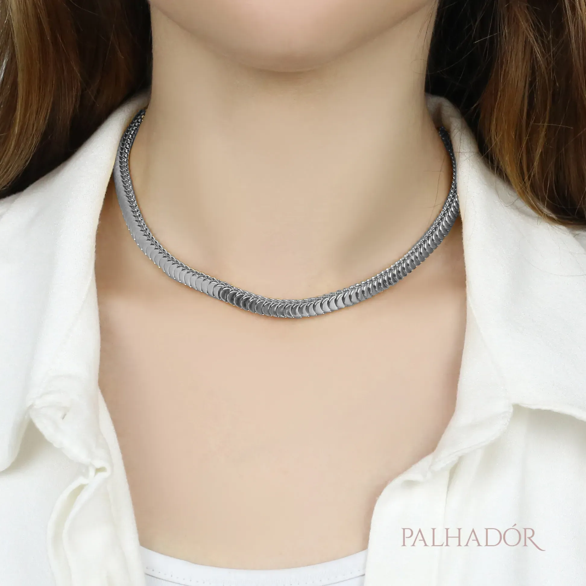 CHOKER ESCAMADA RÓDIO BRANCO